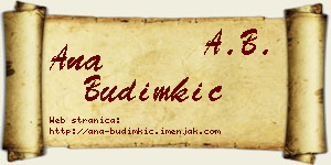 Ana Budimkić vizit kartica